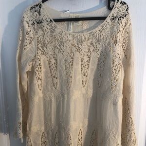 NWT Forgotten Grace Small Cotton Cottagecore Lace Tunic